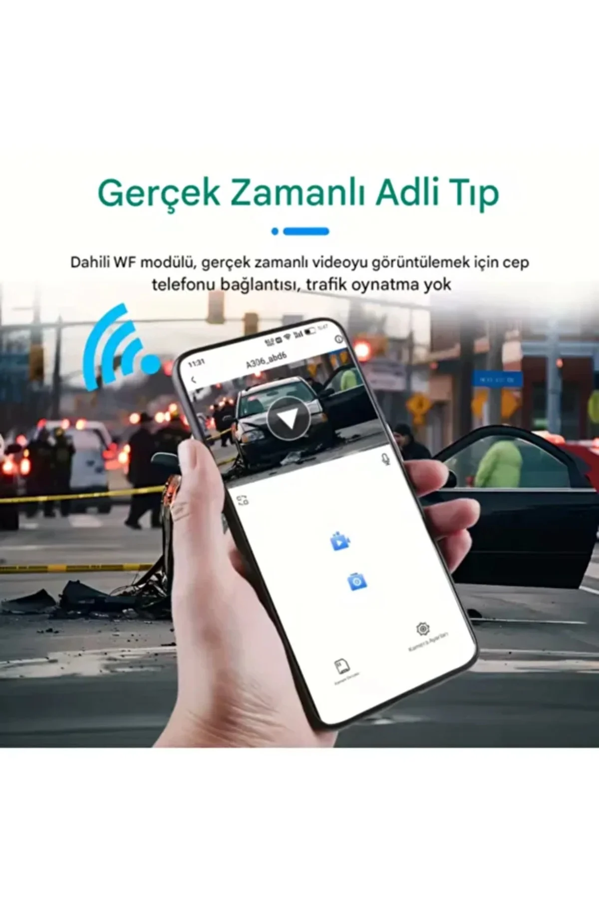 Wi-Fi Bağlantılı Araç İçi Kamera - Üçlü Kamera Desteği, G-Sensör ve Park Modu Özellikli