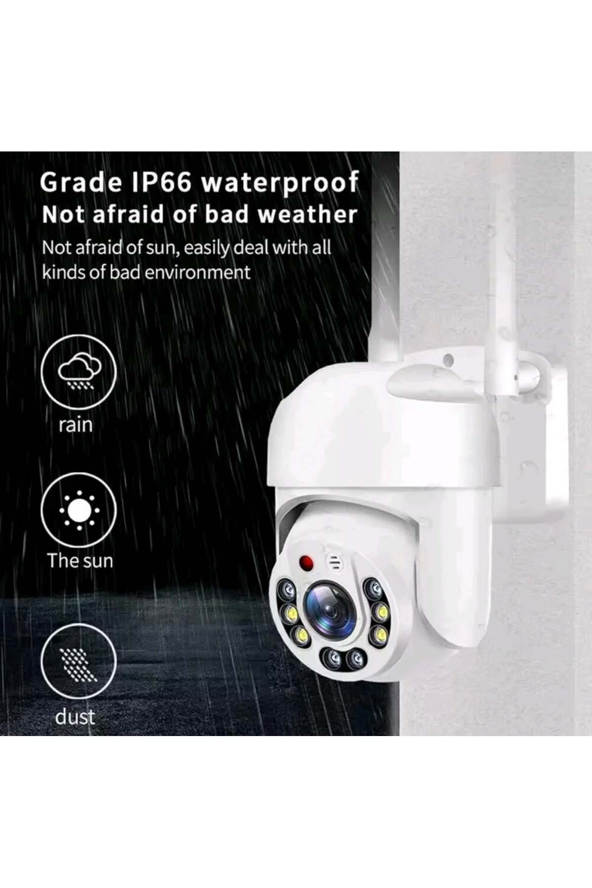 Wi-fi ptz iç ve dış mekan 360 derece çift antenli 1080p 3 mp speed dome ip kamera