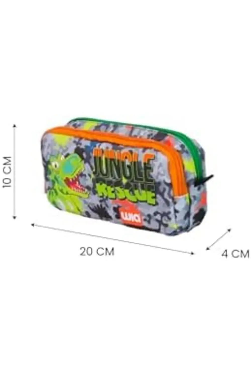 Wia Dinazor Baskılı Erkek Çocuk Üçlü Okul Çanta Seti - Gri-Yeşil