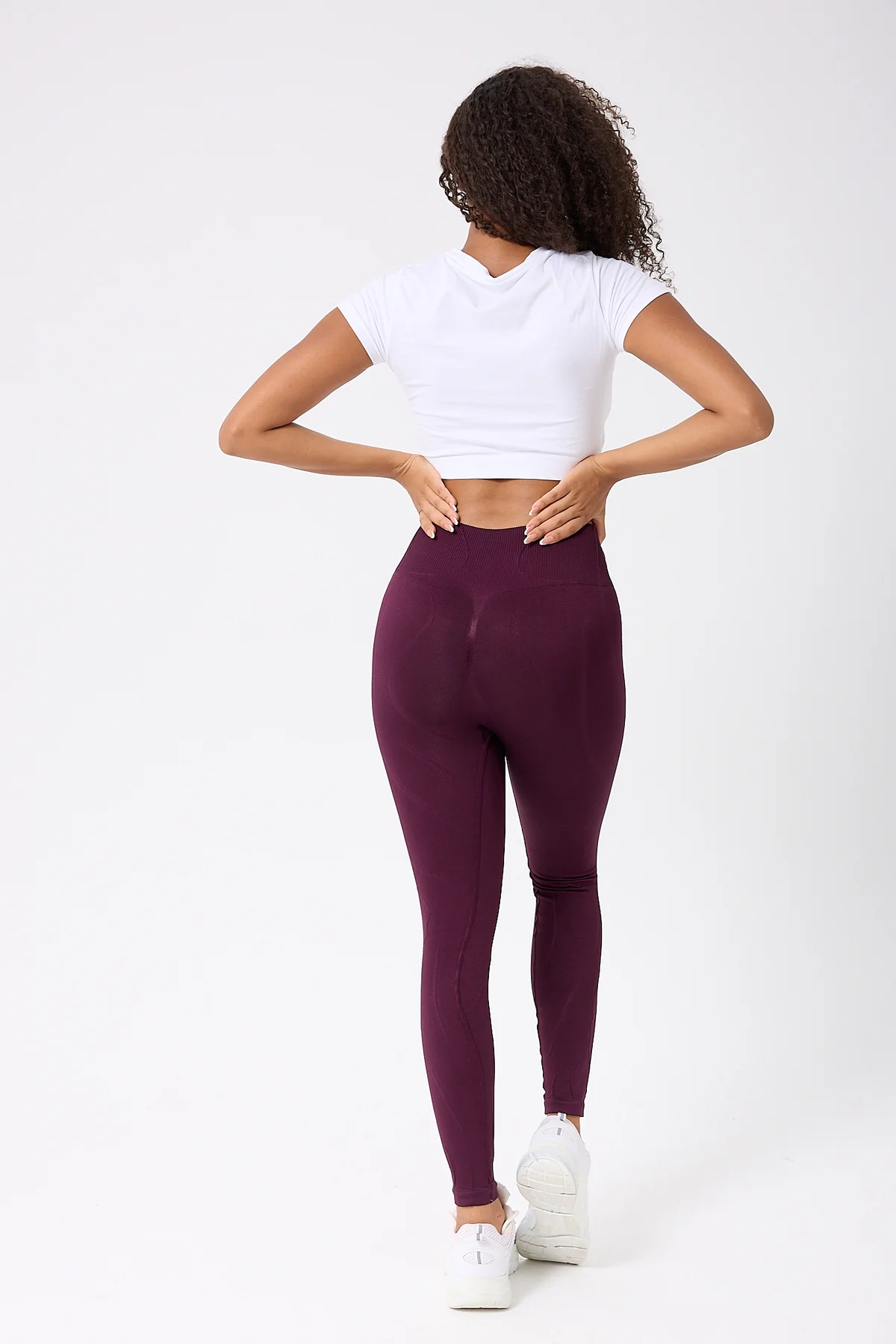 Wick Model Çizgili Arkası Toplamalı Toparlayıcı Etkili Yüksek Bel Tayt Seamless