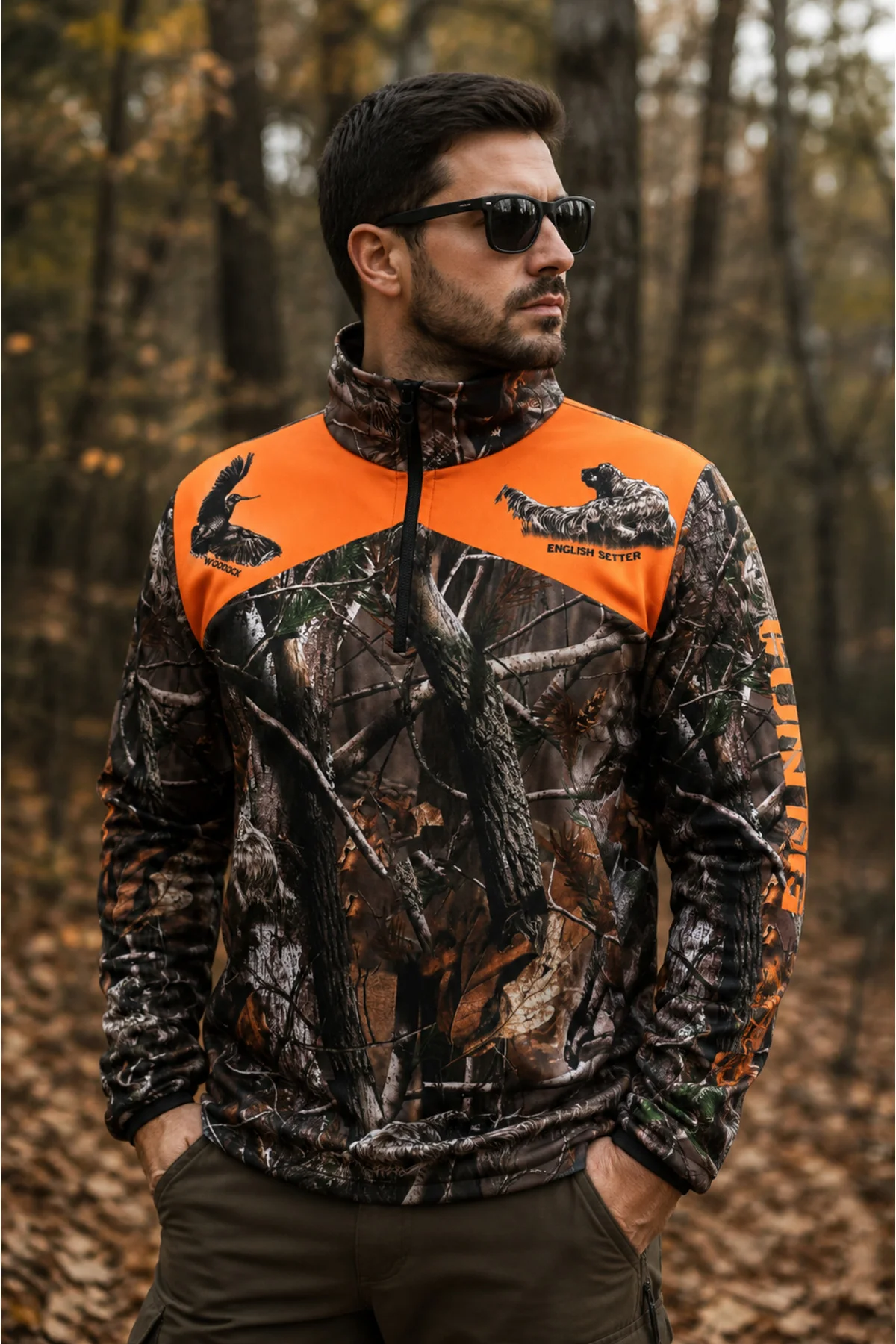 Widi Hunting Unisex Avcı Sweatshirt Yarım Fermuarlı Kamuflaj Desenli Çulluk ve English Setter Baskılı Kışlık Uzun Kollu Fiyatı, Yorumları ve Özellikleri