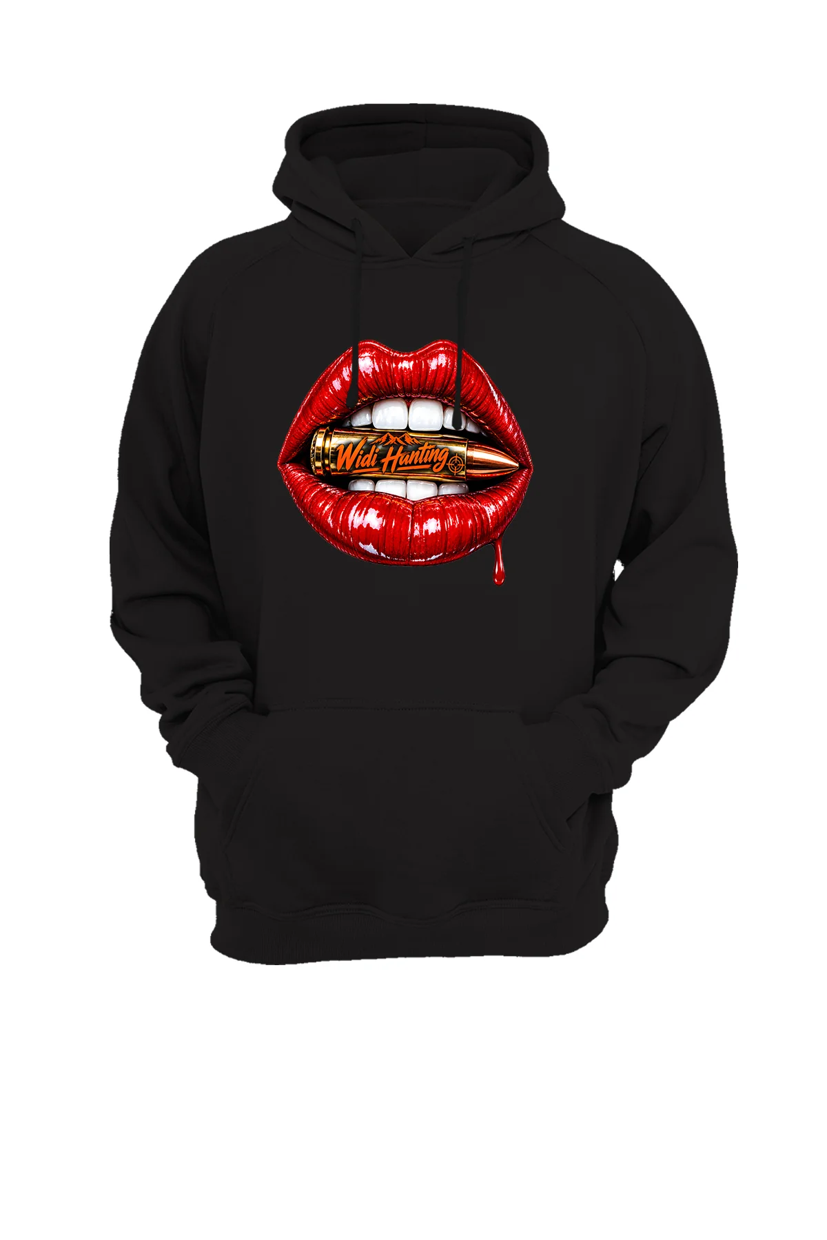 Widi Hunting Widi ve Dudak Detaylı Premium Hoodie Sweatshirt