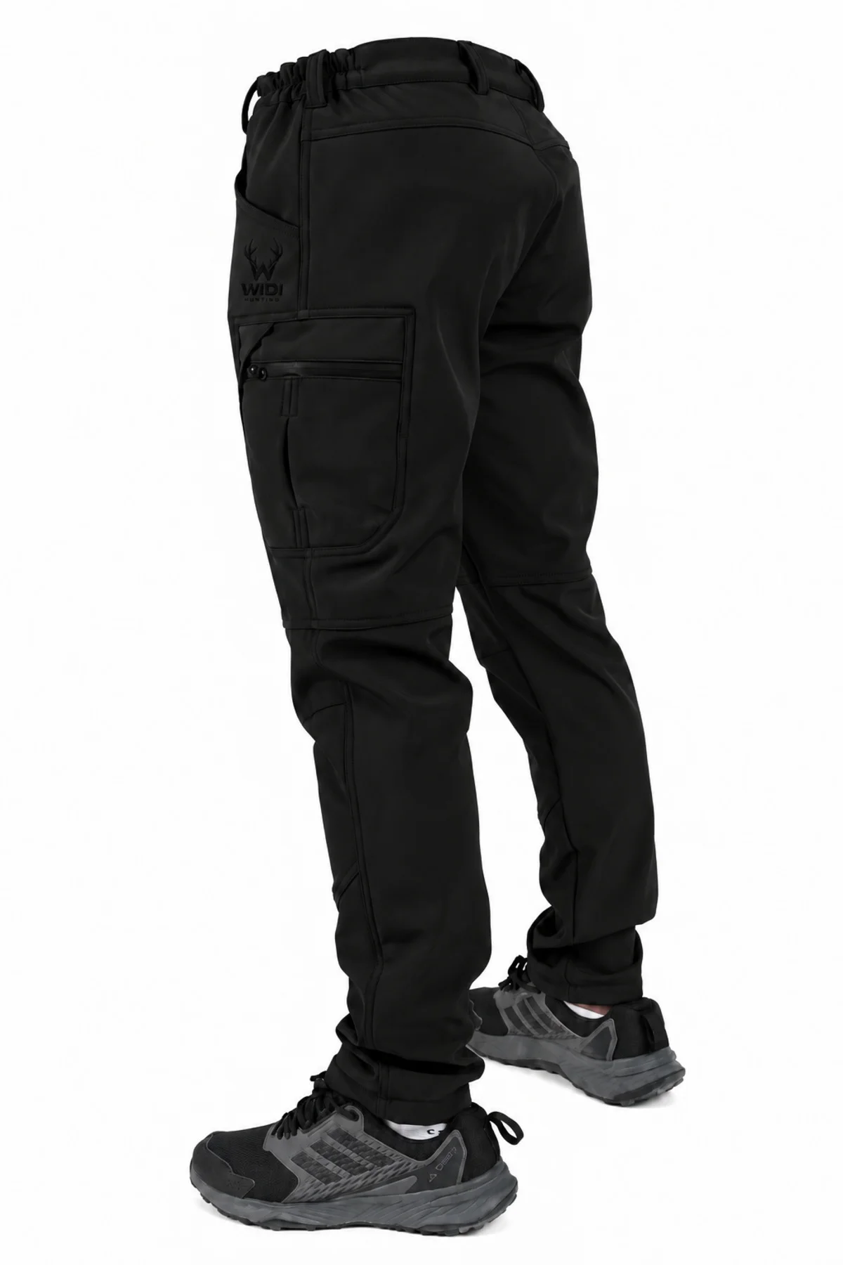 Widi Siyah Softshell Su İtici Esnek Taktik Kargo Cepli Outdoor Pantolon