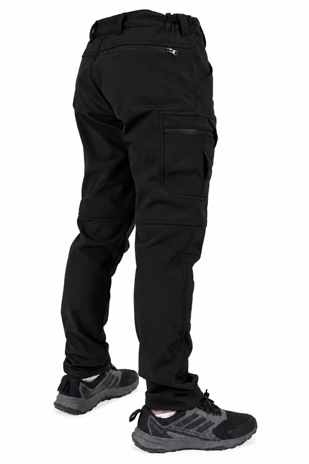 Widi Siyah Softshell Su İtici Esnek Taktik Kargo Cepli Outdoor Pantolon