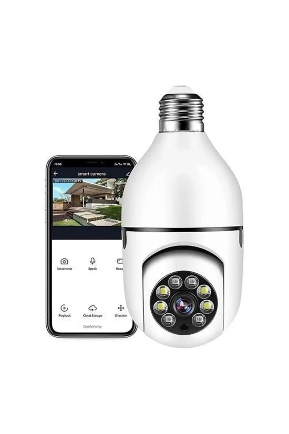 ® WiFi 360 Panoramik Ampul Kamera Gece Görüş Ses Akıllı Hareket A