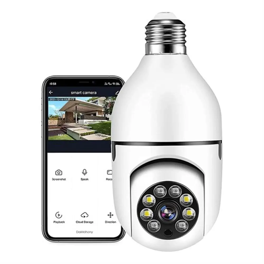 WiFi 360 Panoramik Ampul Kamera Gece Görüş Ses Akıllı Hareket Alg