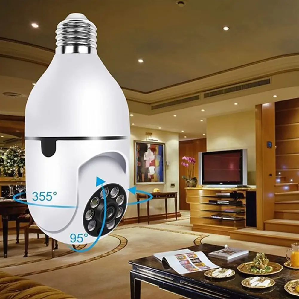 WiFi 360 Panoramik Ampul Kamera Gece Görüş Ses Akıllı Hareket Alg