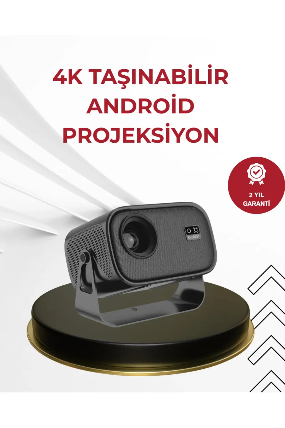 WiFi 6 ve Bluetooth 5 Bağlantılı Taşınabilir Projeksiyon Makinesi