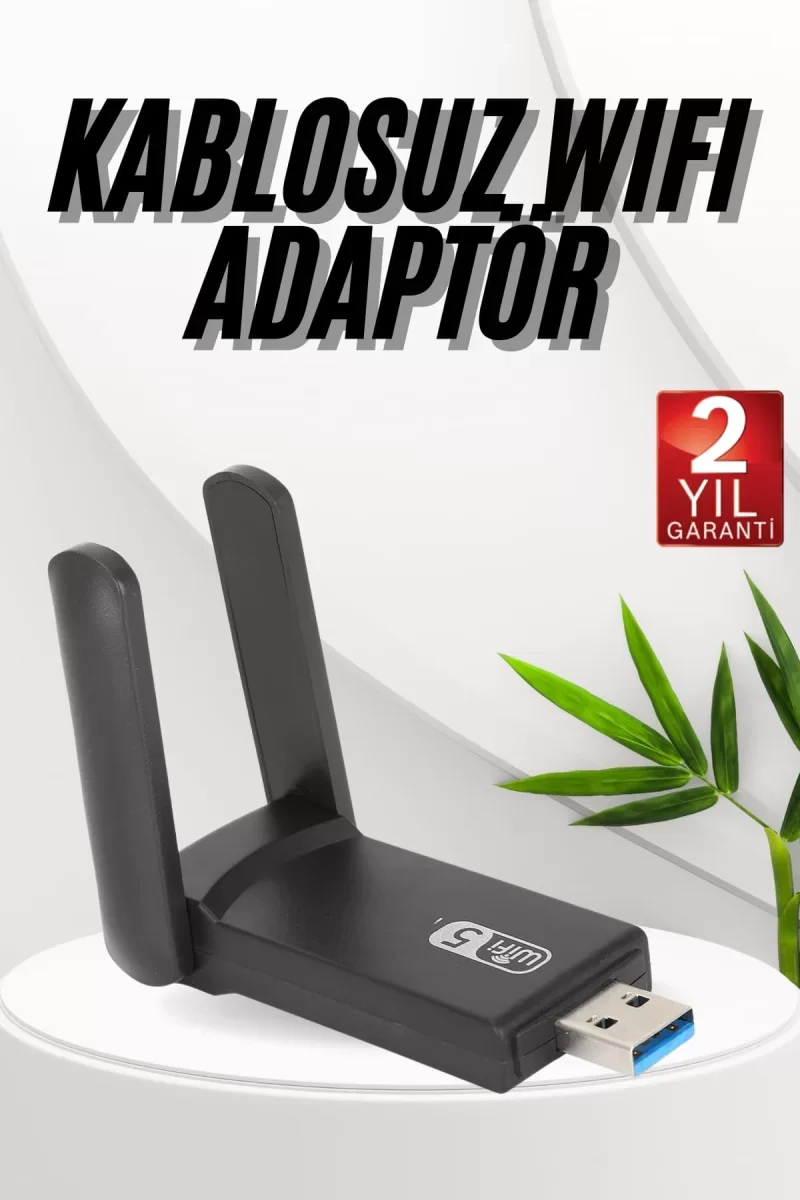 Wifi Adaptörü Bt5.0 Wifi 2'si Bir Arada Çift Bantlı Çift Anten - 