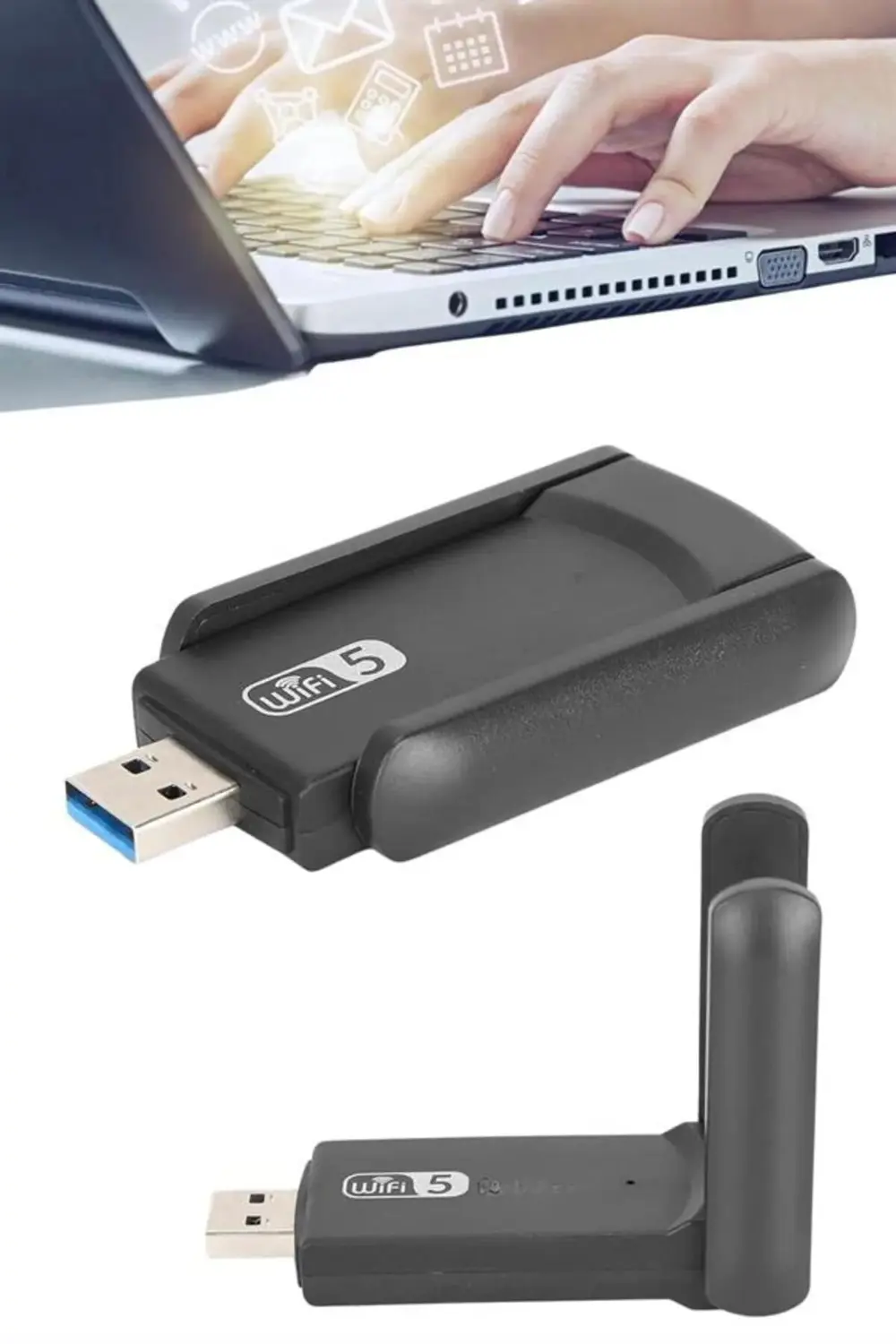 Wifi Adaptörü Bt5.0 Wifi 2'si Bir Arada Çift Bantlı Çift Anten