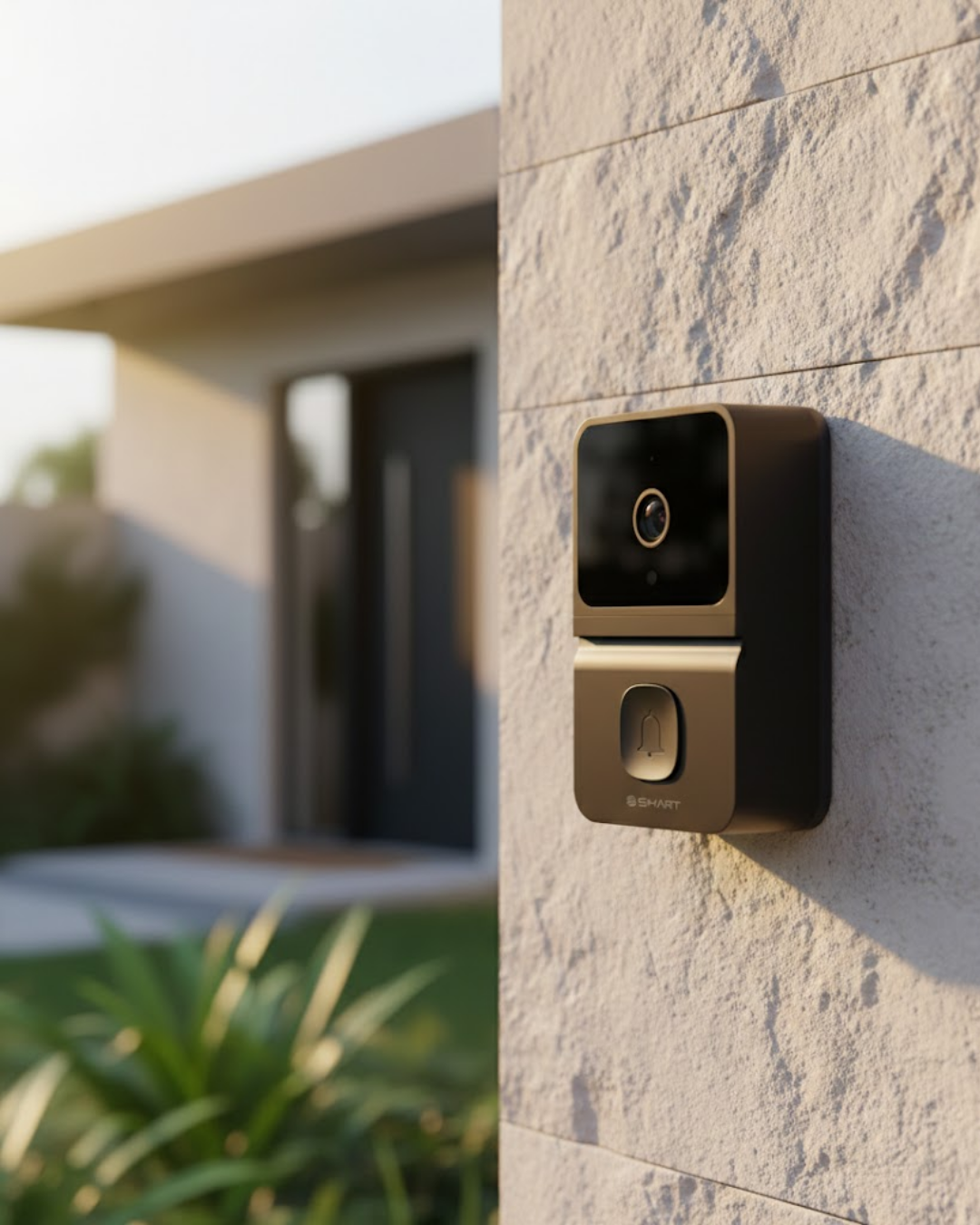 WiFi Akıllı Kapı Zili 85 Derece Geniş Açı Android iOS Uyumlu