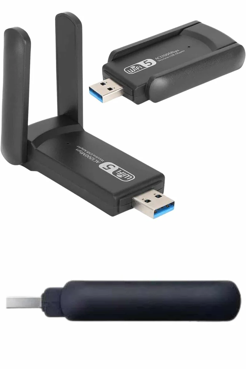 Wifi Alıcı Dual Band Usb 3.0 Adaptör - Kablosuz Windows 7/8/10/11 Hızlı Bağlantı