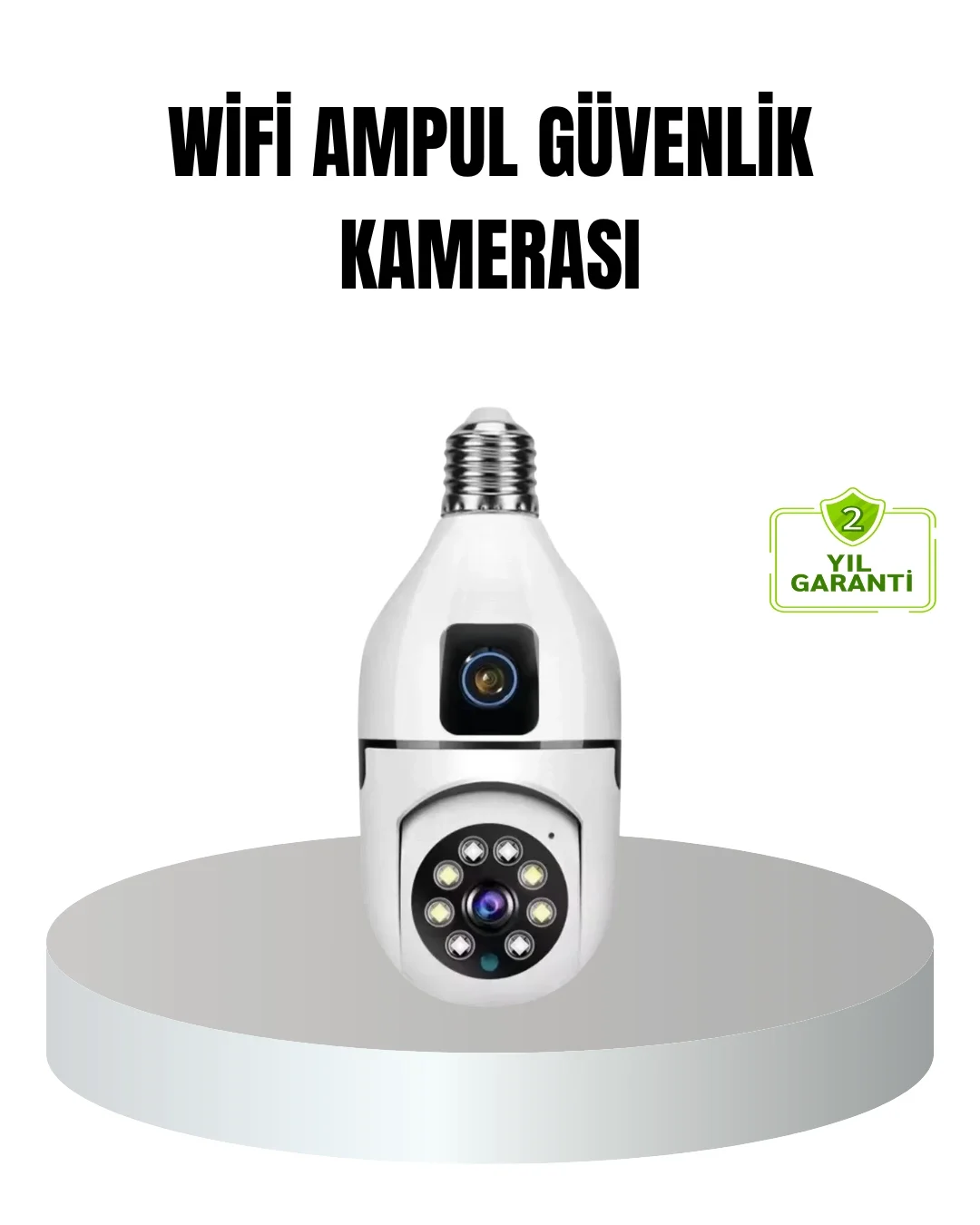 WiFi Ampul Güvenlik Kamerası 1080P Full HD Gece Görüşlü ve Hareke