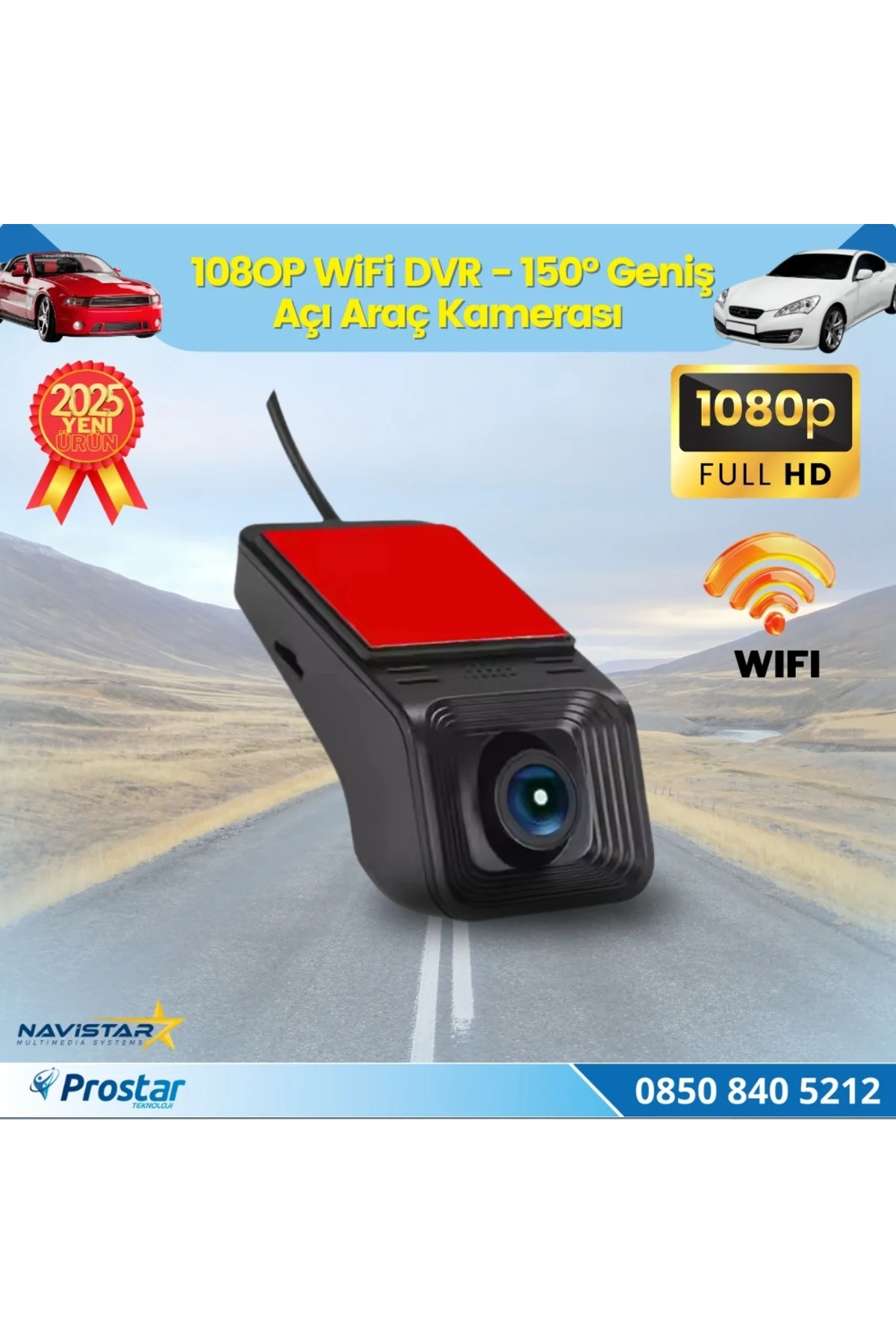 Wifi G-Sensör Park Modu 128 GB Destekli Araç Yol Sürüş Kamerası G