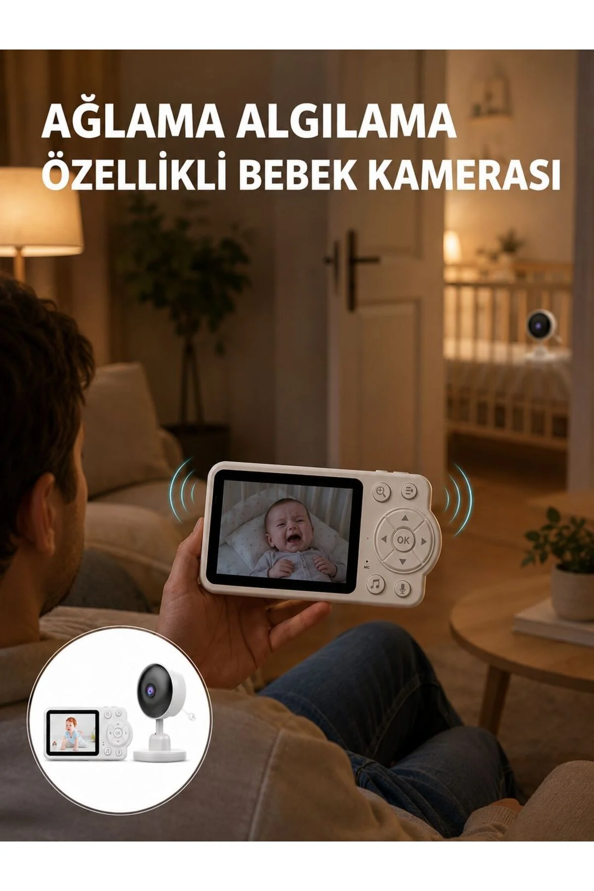 WiFi Gerektirmeyen Dijital Şifrelemeli Bebek Monitörü Yeni Nesil WiFi Gerektirmeyen Dijital Şifrelemeli Bebek Monitörü Yeni Nesil