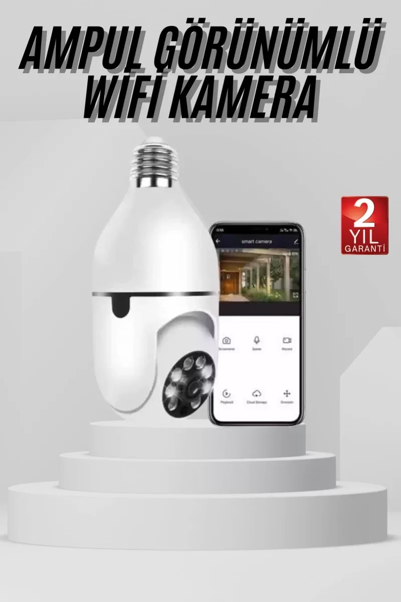 Wifi Güvenlik Kamerası 360 Derece Dönebilen Harekete Duyarlı Gece