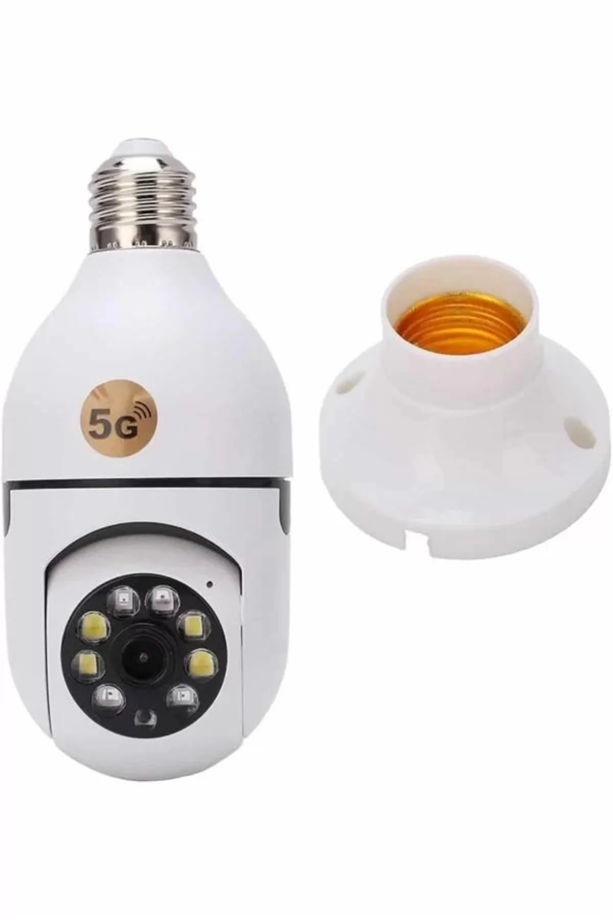 Wifi Güvenlik Kamerası Çift Kameralı Ampule Takılabilir Sensörlü