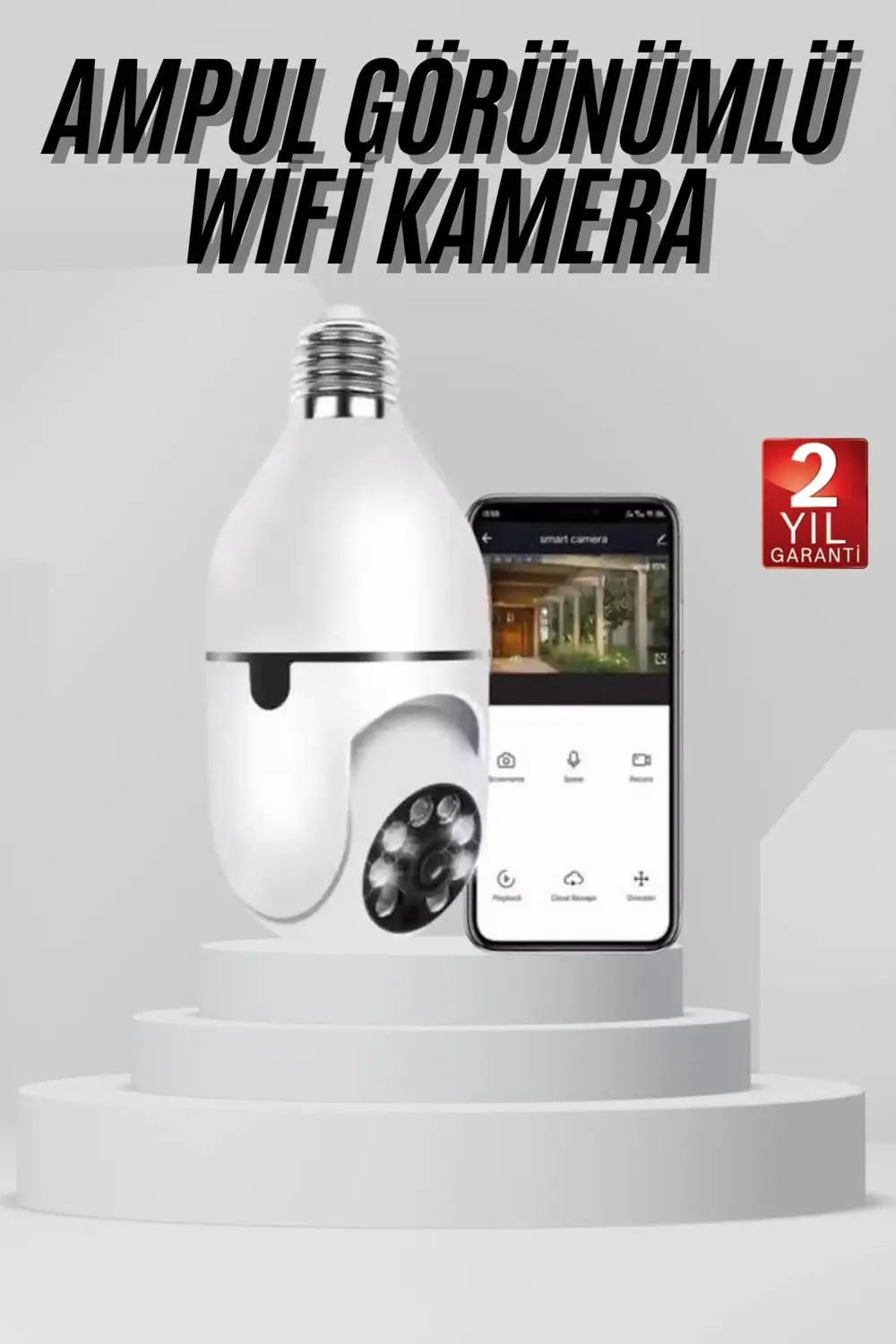 Wifi Güvenlik Kamerası 360 Derece Dönebilen Harekete Duyarlı Gece