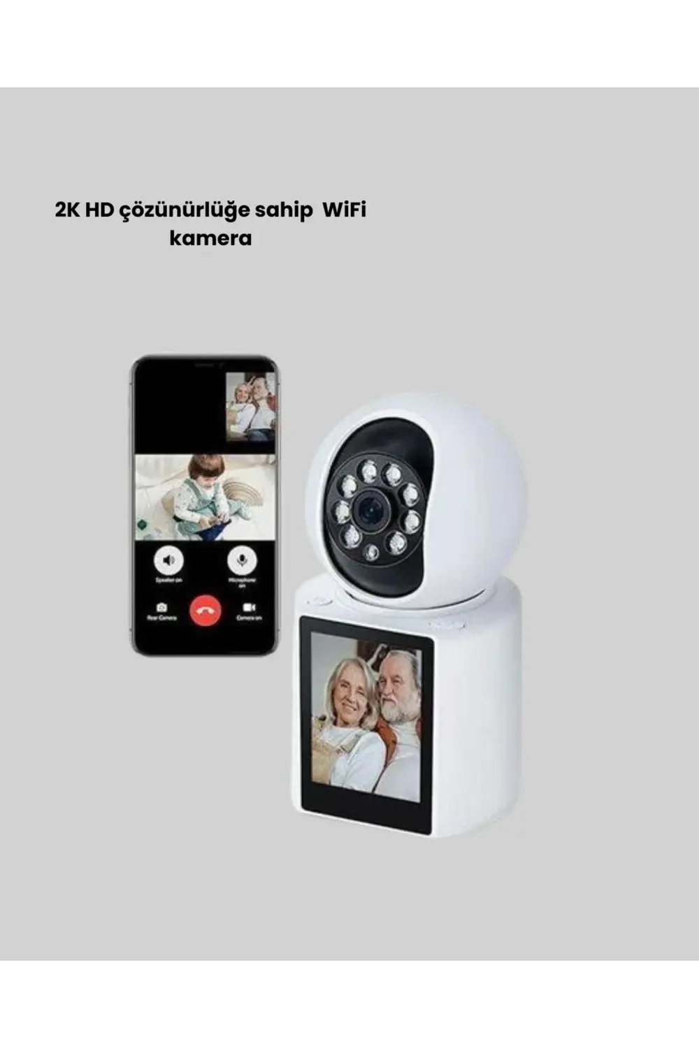 WiFi İç Mekan Kamera 2K Gece Görüşlü Çift Yönlü Görüntü Konuşma D