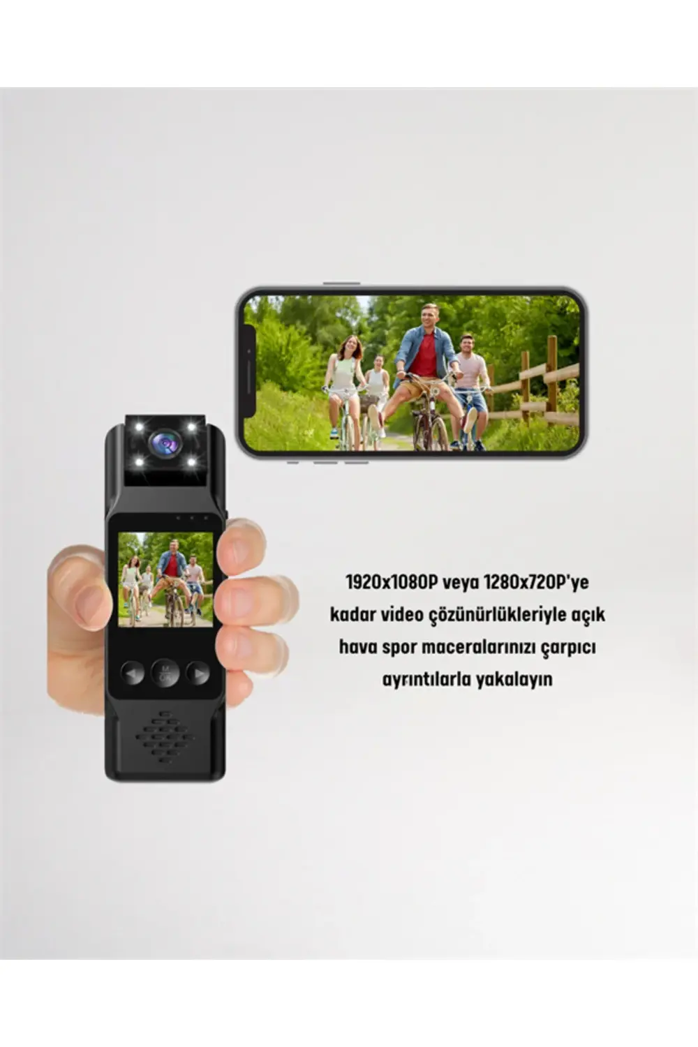 WiFi ile Uzaktan Erişimli Mini Kamera – 1200mAh Batarya, 1080P Vi