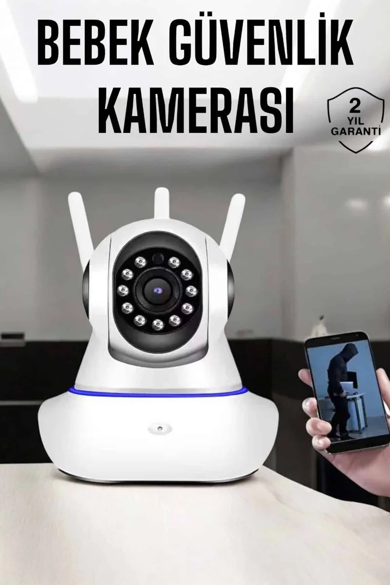 Wifi Kamera Ev Kamerası - 3MP HD Gece Görüşlü Kablosuz Bebek İzleme