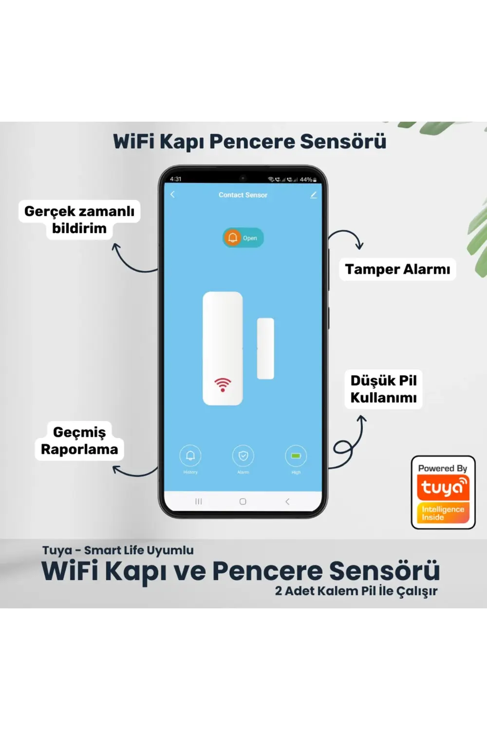 WiFi Kapı Pencere Sensörü (, Smart Life Uyumlu) 1178227