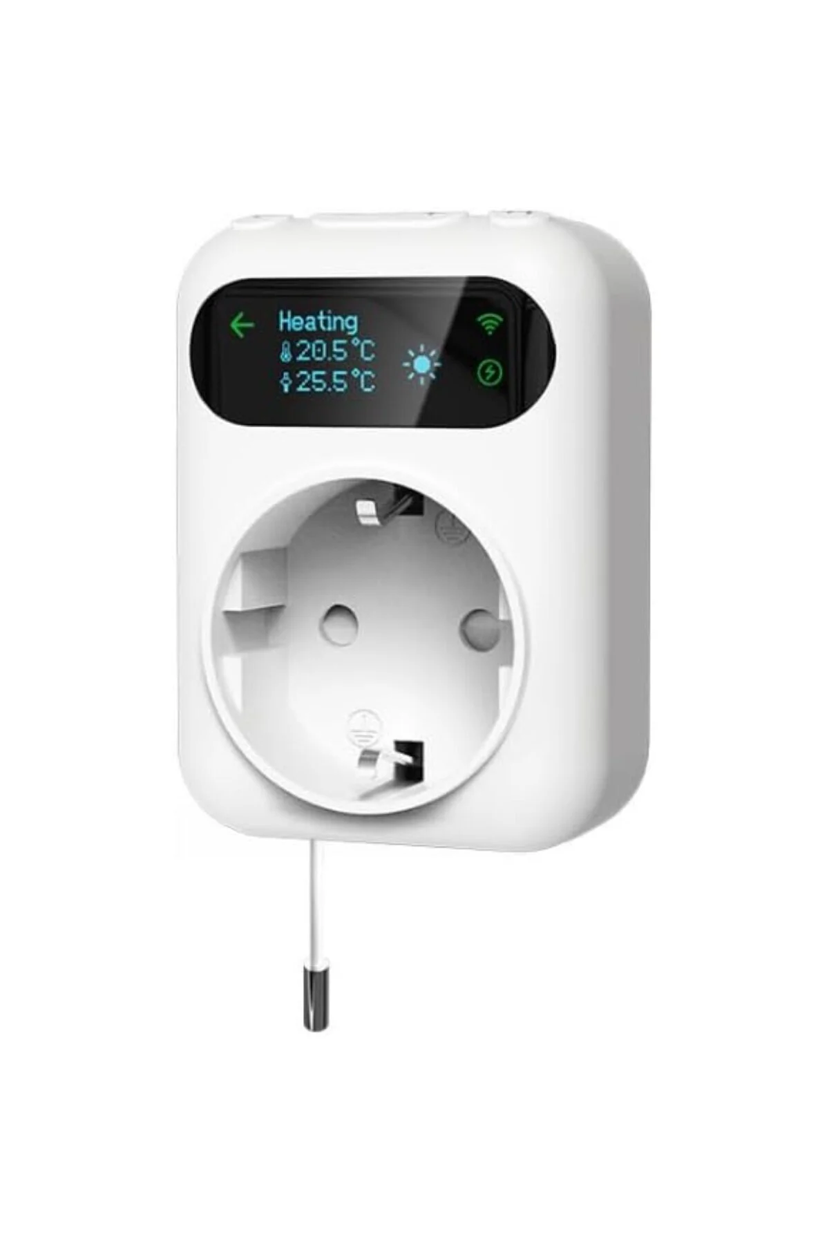 WiFi Priz Tipi Harici Su Geçirmez Sensörlü Termostat (Tuya,Smart Life Uyumlu)
