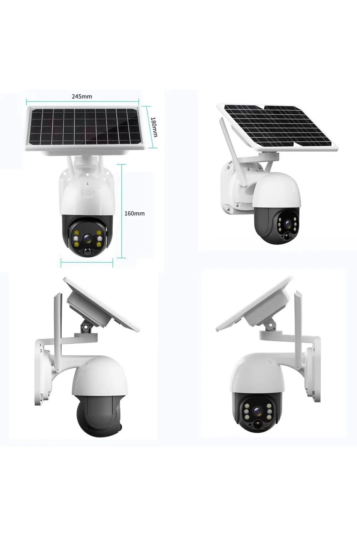 Wifi Uygulamalı Gece Görüşlü Solar Güneş Enerjili Kamera Akıllı D