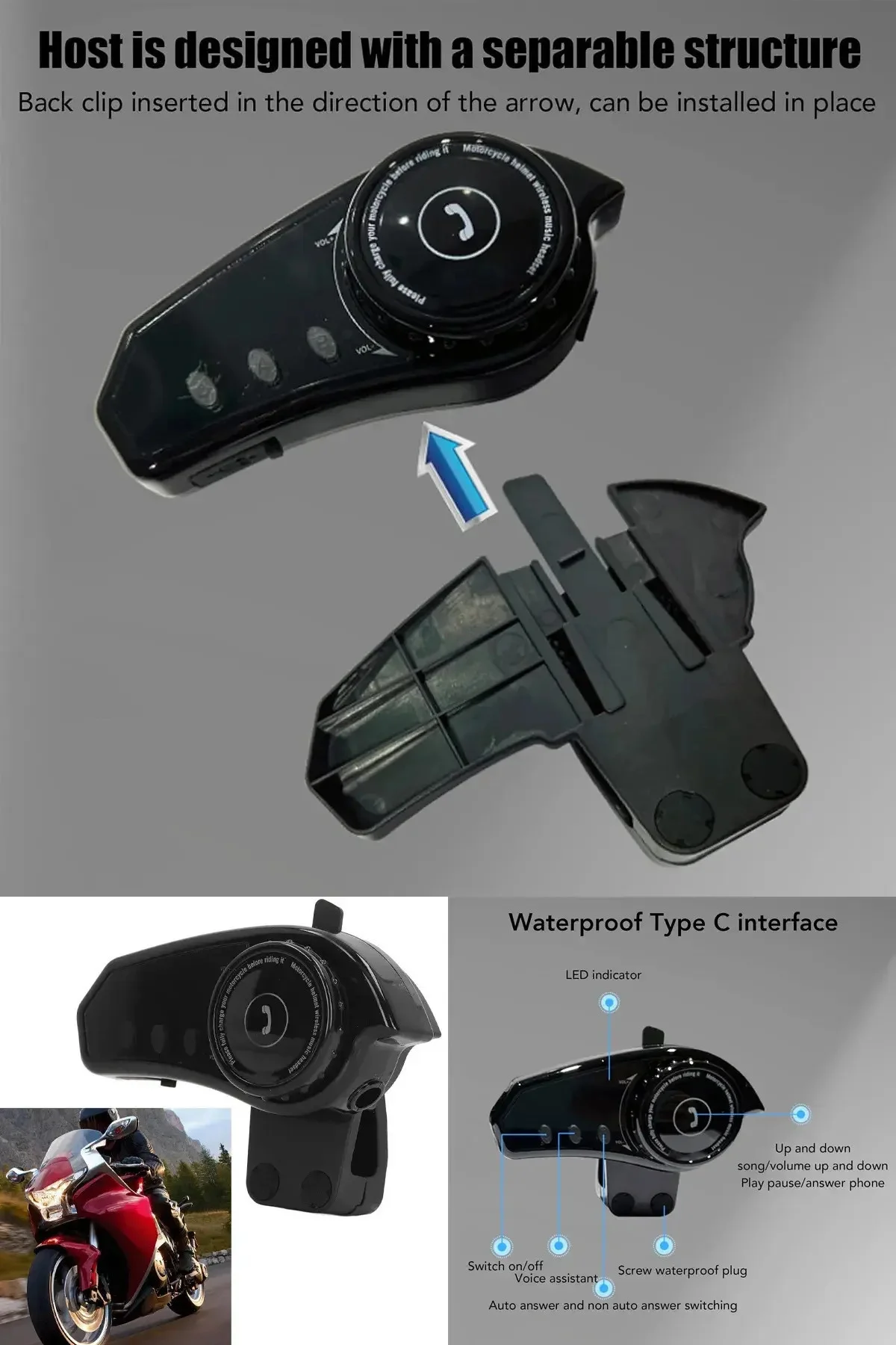 WiFi ve 1080P Kameralı Su Geçirmez Motosiklet Kaskı İçin Bluetooth İntercom Kulaklığı Fiyatı, Yorumları ve Özellikleri