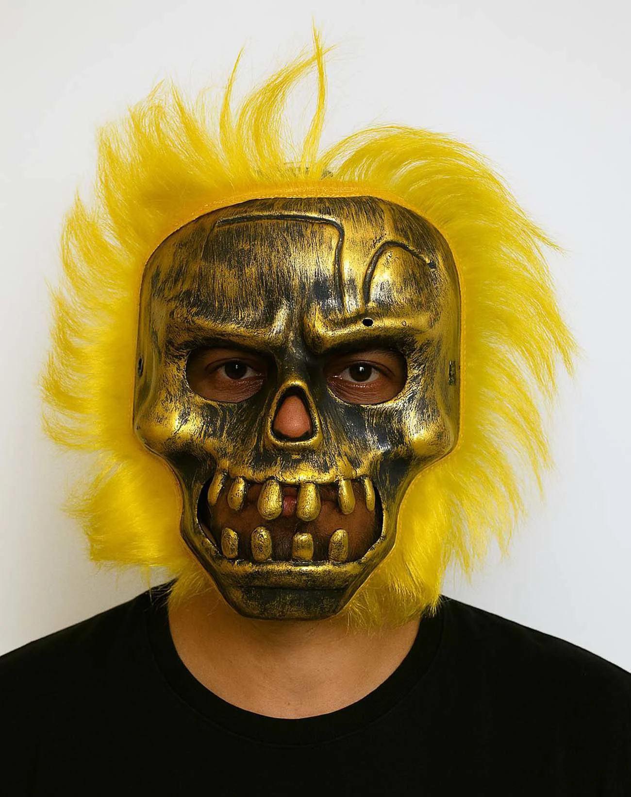 Wild Skull - Bakır Kafatası Sarı Saçlı İskelet Maske | Cadılar Bayramı & Cosplay