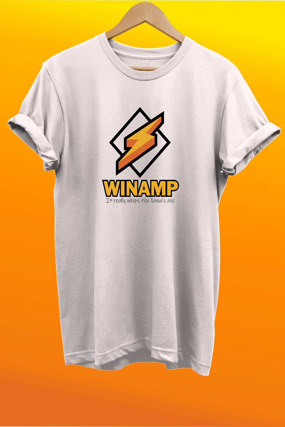 Winamp Baskılı %100 Pamuk Oversize T-shirt