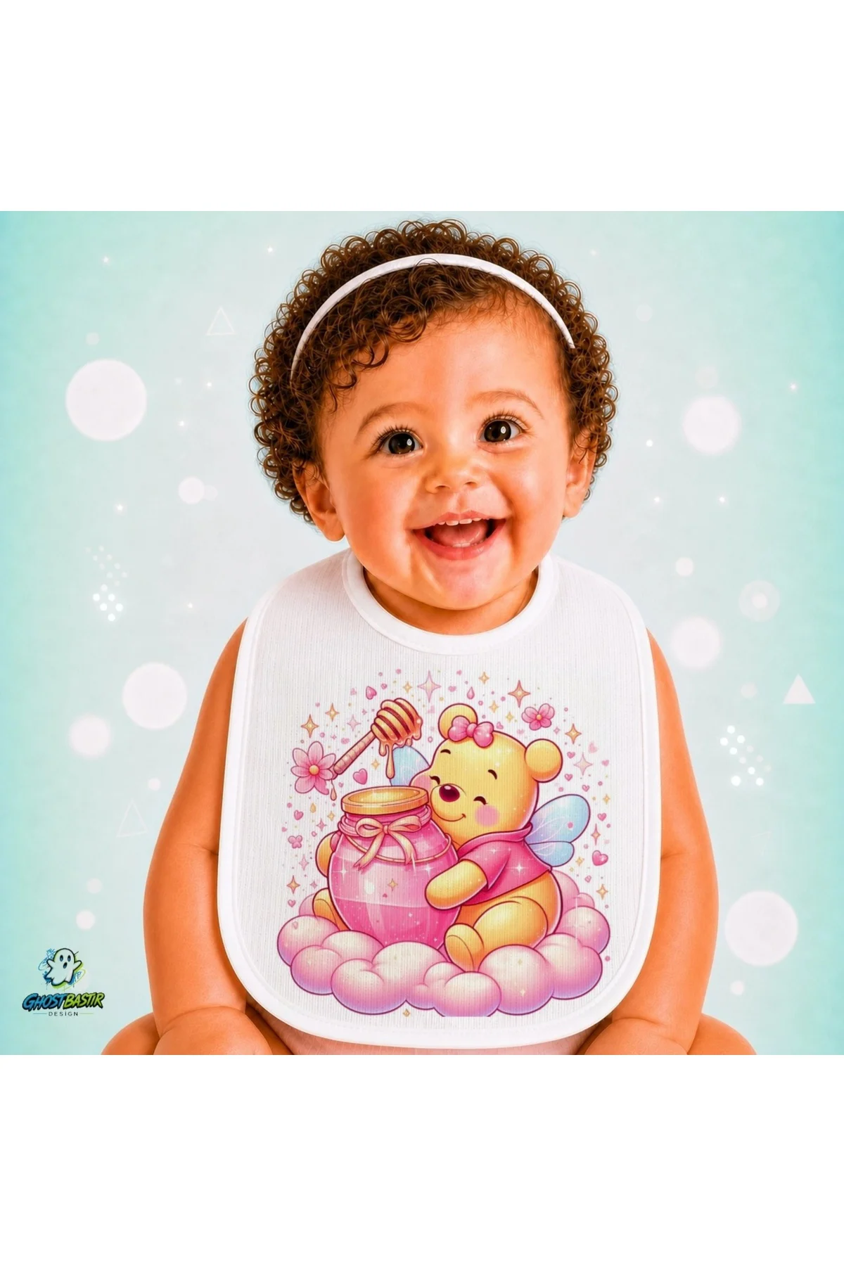 Winnie The Pooh Keten Bebek Mama Önlüğü – Yumuşak, Emici, Yıkanabilir, Özel Tasarım P205