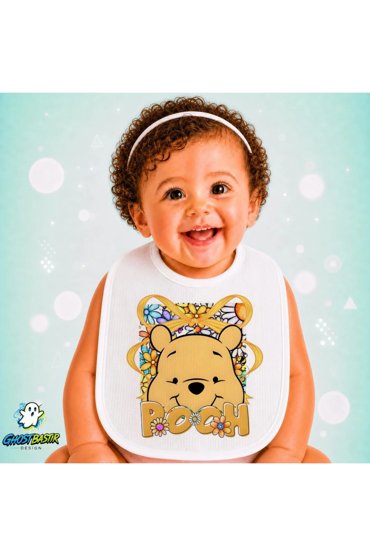 Winnie The Pooh Keten Bebek Mama Önlüğü – Yumuşak, Emici, Yıkanabilir, Özel Tasarım P207