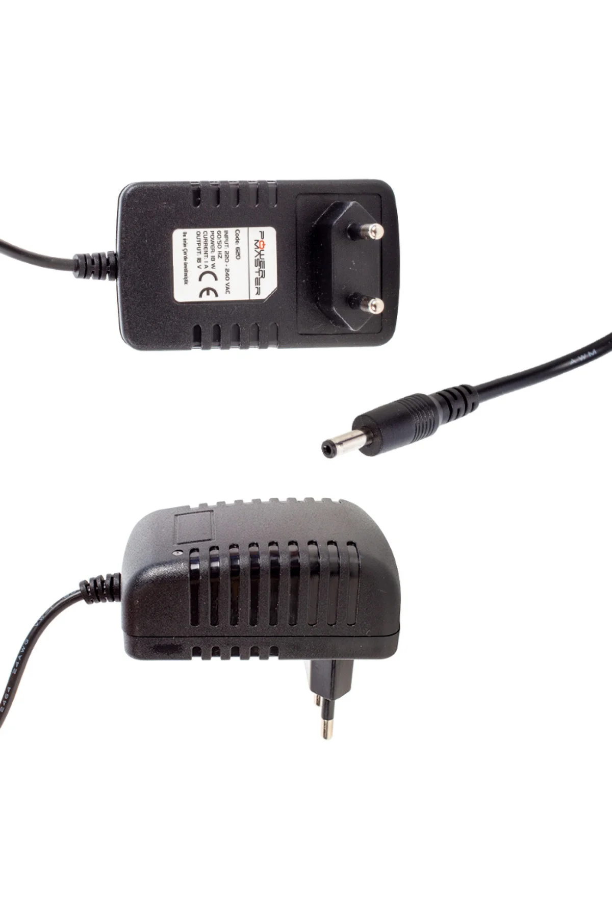 winshopp-Powermaster Pm-620 18 Volt - 1 Amper 3.5*1.35 Uçlu Plastik Kasa Priz Tipi Adaptör