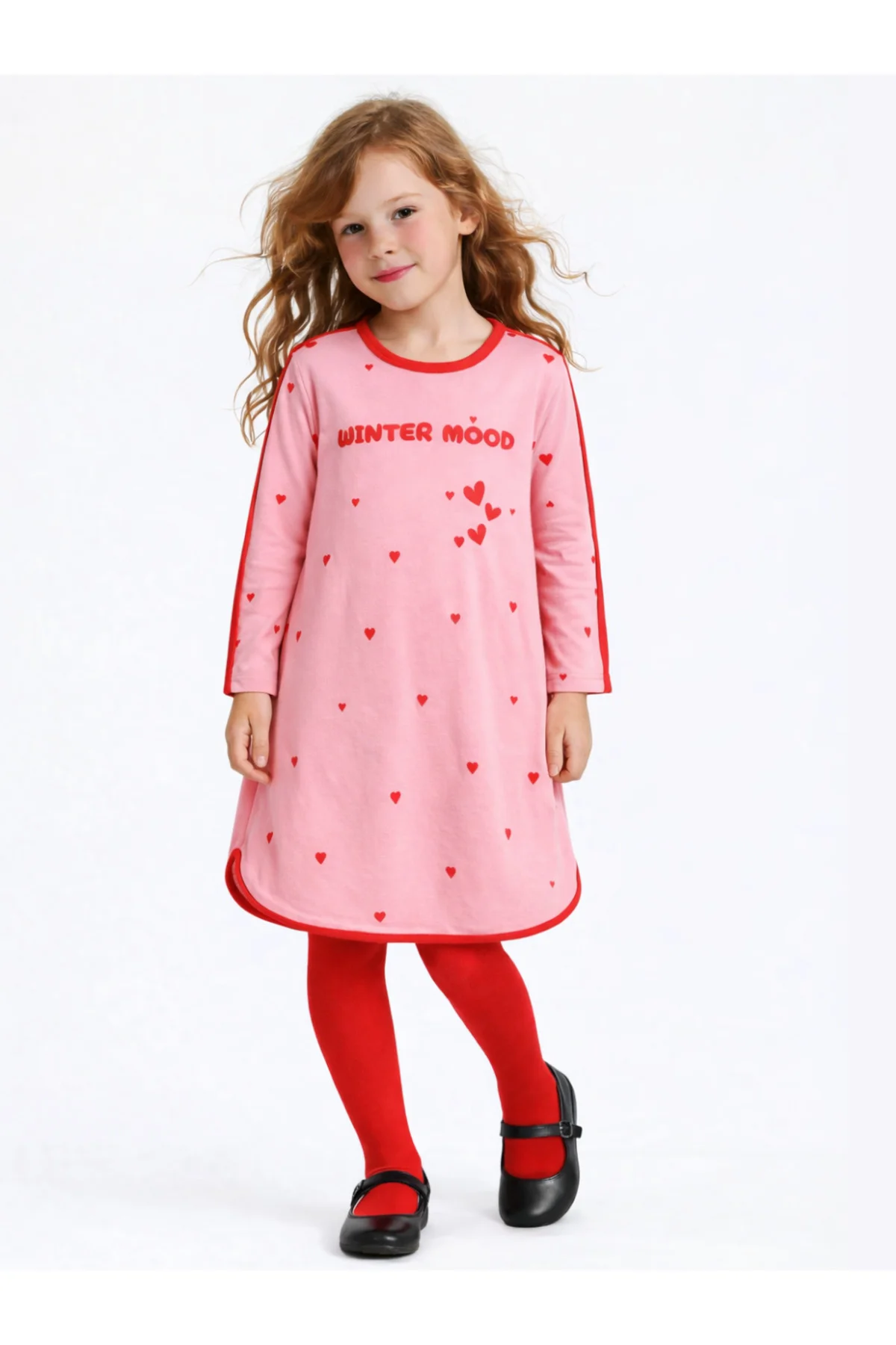 Winter Mood Pembe Kalın Kız Elbise Winter Mood Pembe Kalın Kız Elbise