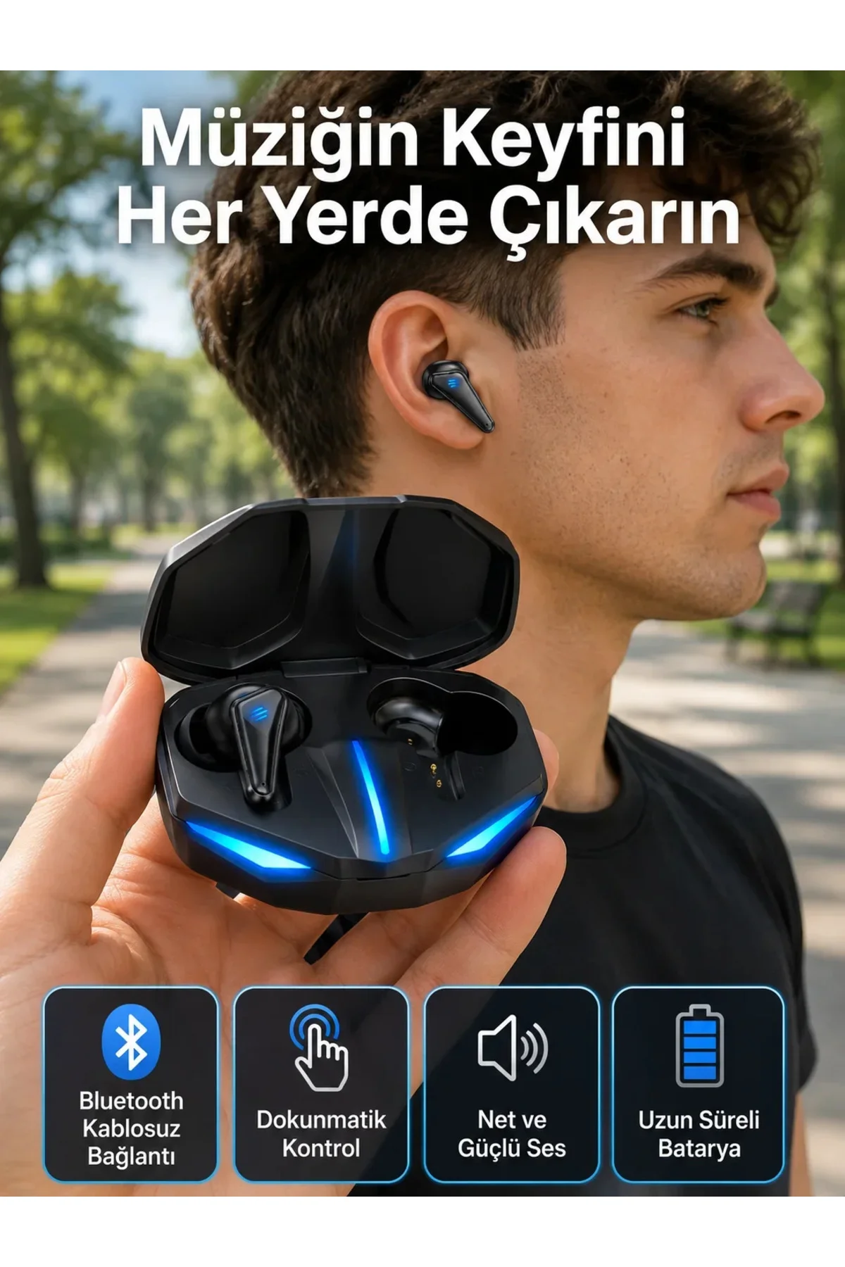 Wireless Gang Kulaklık krofonlu Bluetooth Oyuncu Kulaklığı Wireless Gang Kulaklık krofonlu Bluetooth Oyuncu Kulaklığı