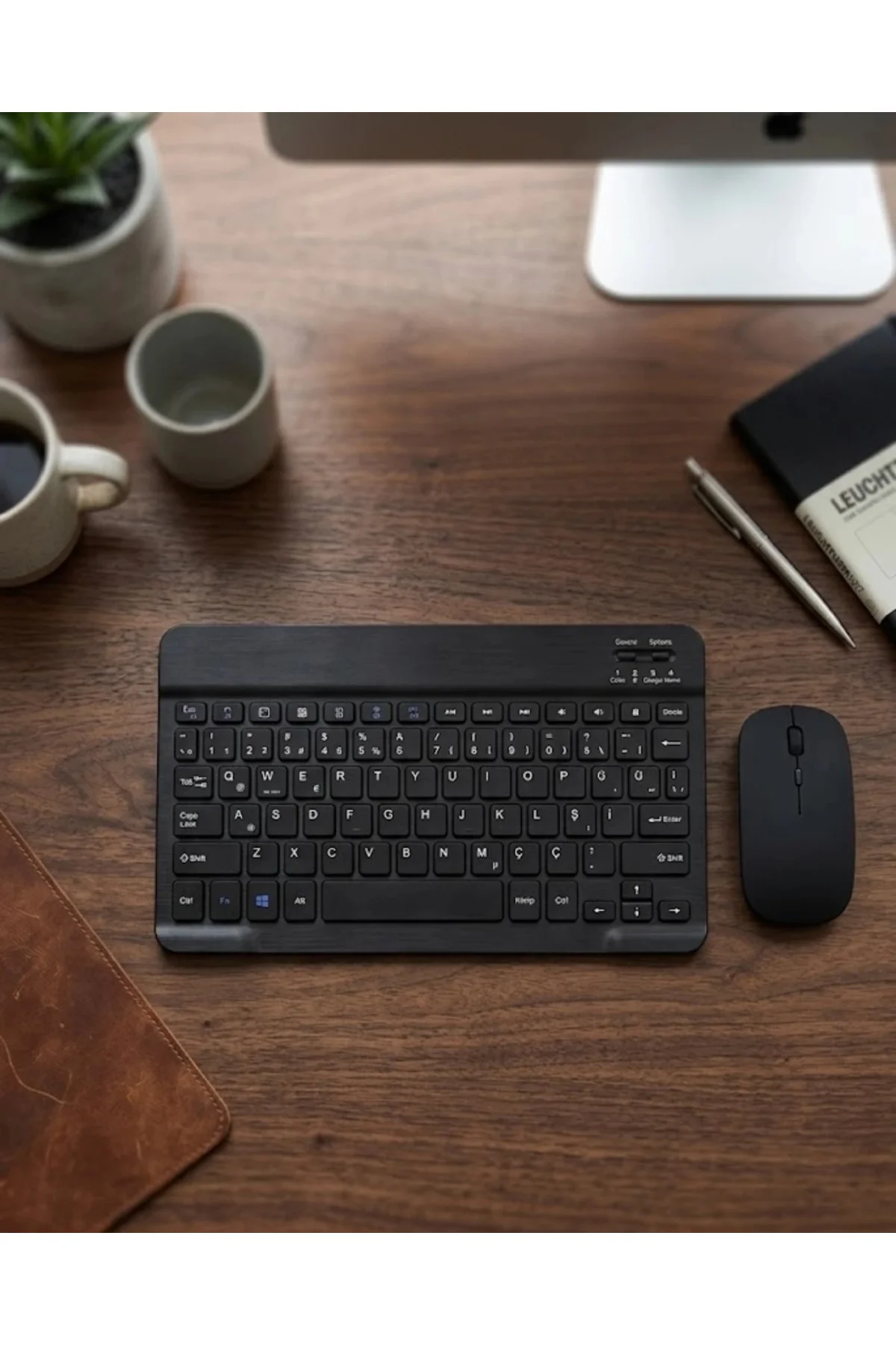 Wireless Klavye Mouse Seti Bluetooth Bağlantılı İnce Tasarım Sess