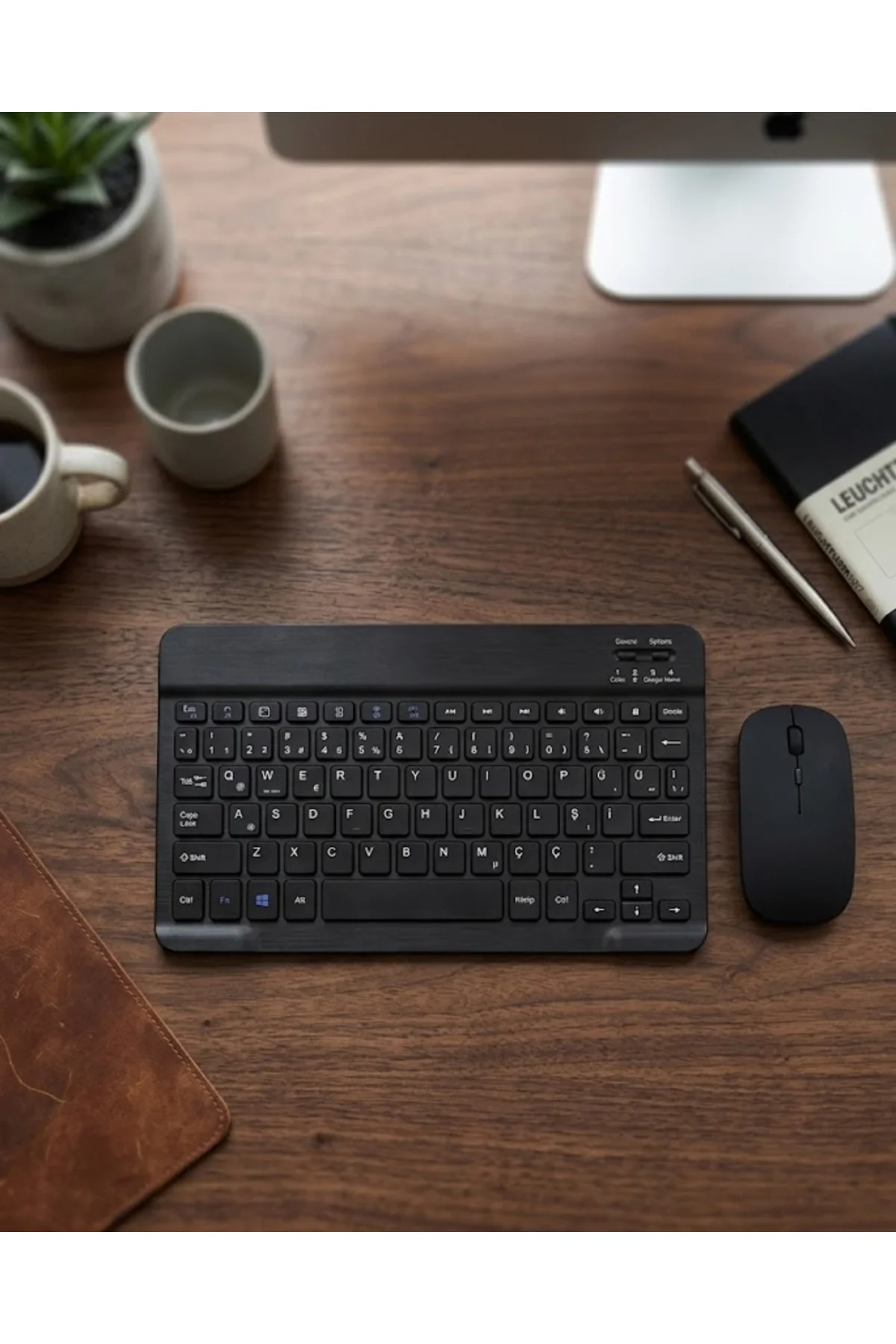 Wireless Klavye Mouse Seti Bluetooth Bağlantılı İnce Tasarım Sess