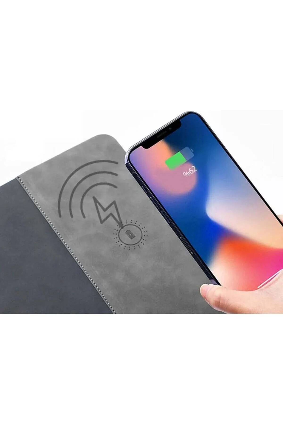 Wireless Şarj Mouse Pad, Gri