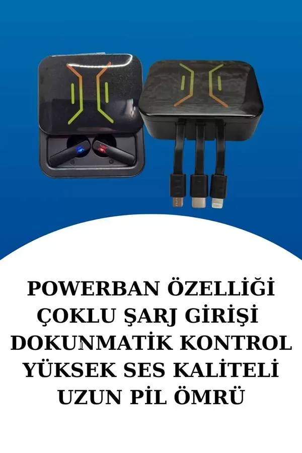 Wireless Şarjlı Akıllı Saat ve Dijital Göstergeli Kablosuz Bluetooth Kulaklık Nabız Ölçer - Lisinya