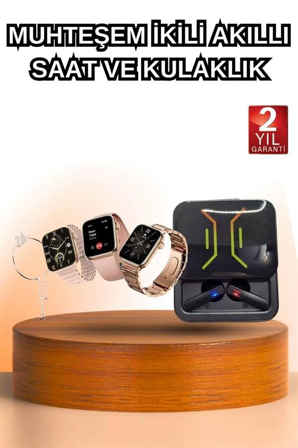Wireless Şarjlı Akıllı Saat ve M80 Bluetooth Kulaklık - Kadınlar İçin Şık Sağlık ve Ses Çözümü