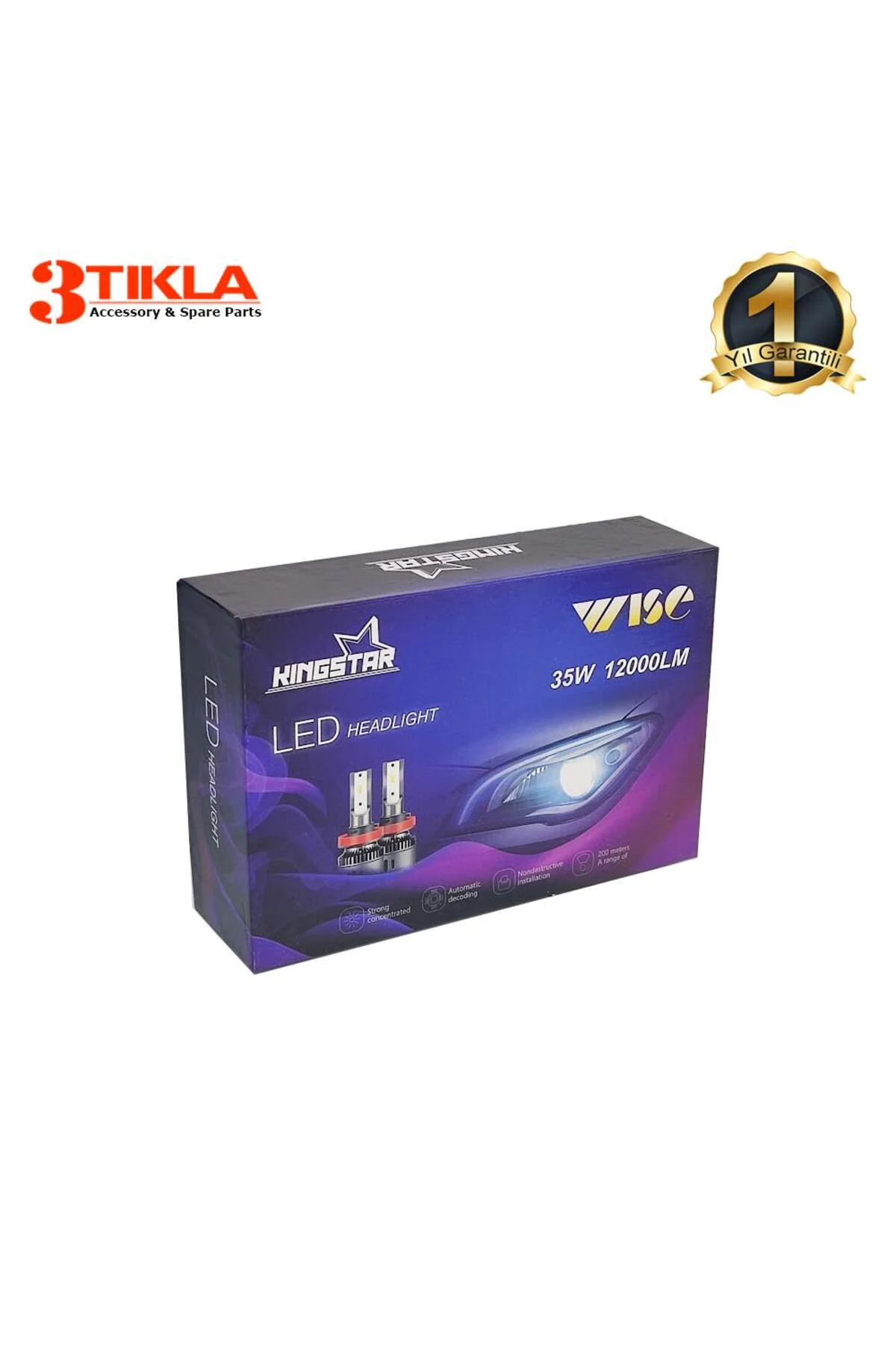 Wise Beyaz H1 Mini Led Xenon Şimşek Etkili 12000 Lümen Wise Beyaz H1 Mini Led Xenon Şimşek Etkili 12000 Lümen