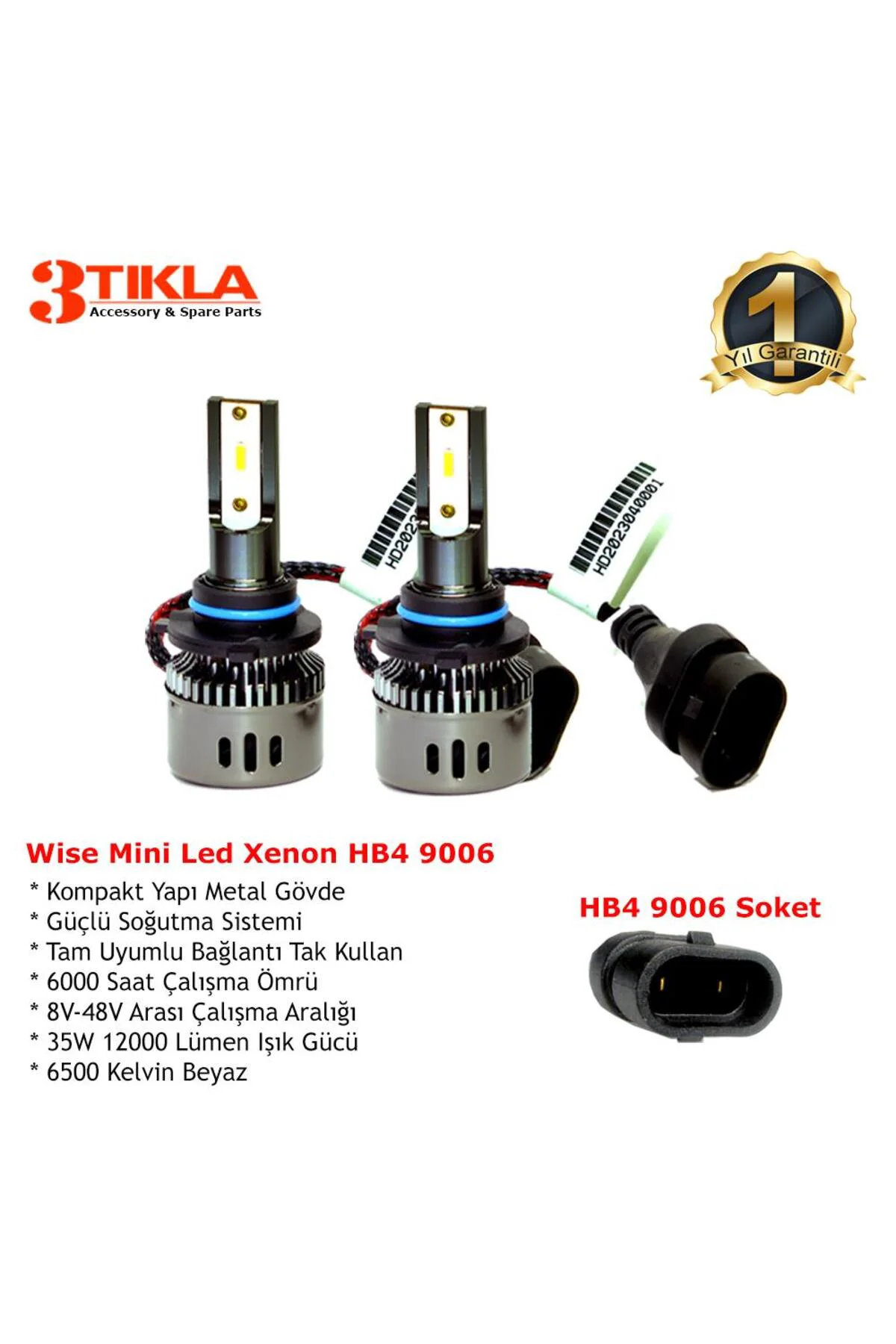 Wise Beyaz HB4 9006 Mini Led Xenon Şimşek Etkili 12000 Lümen Wise Beyaz HB4 9006 Mini Led Xenon Şimşek Etkili 12000 Lümen