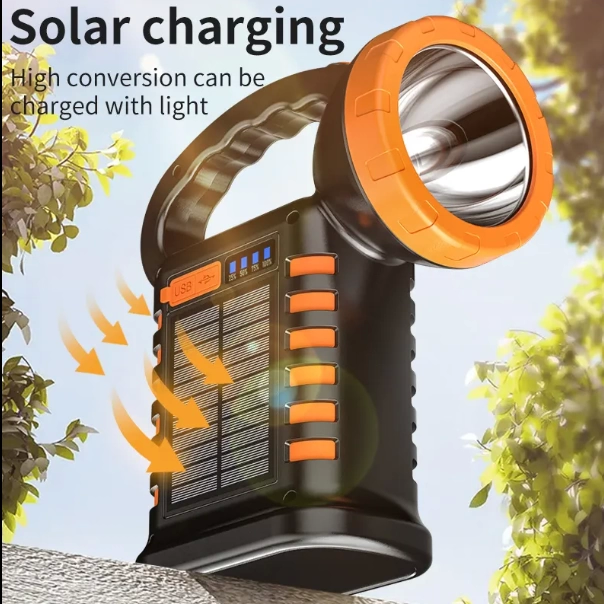Just Cheap Store Wıson Ws-4343 Çok Fonksiyonlu Solar Şarjlı Powerbanklı Kamp Lamba
