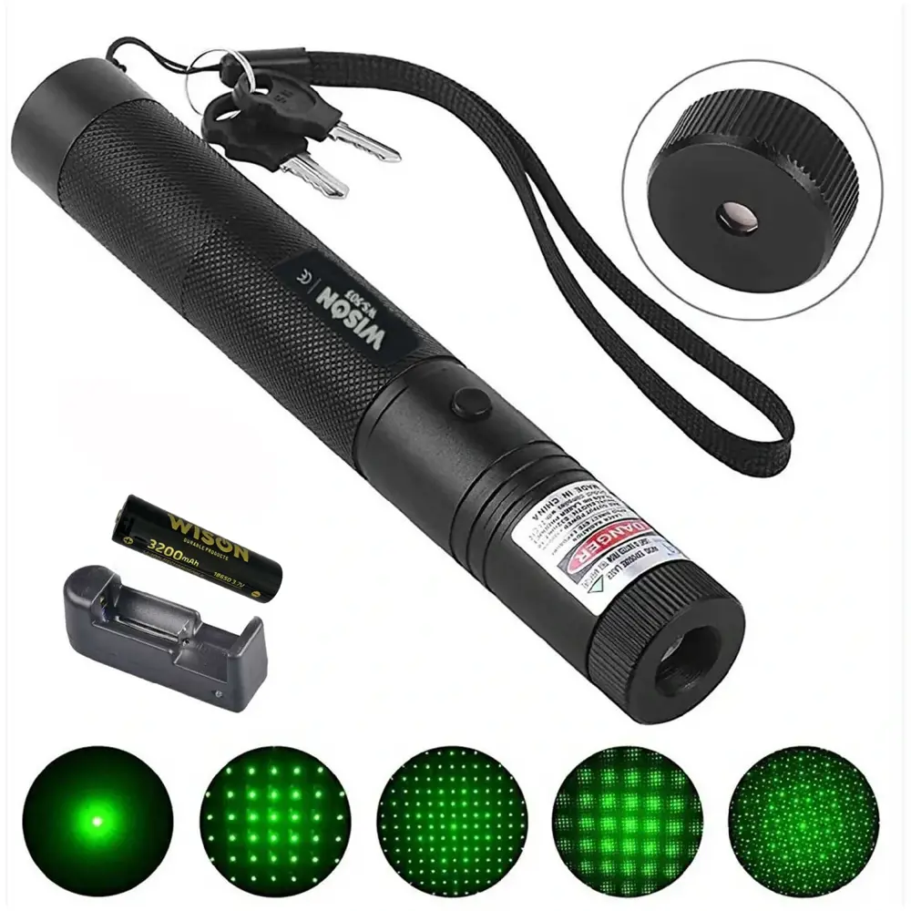 Wison WS-503 100MW 3.7V 3200 mAh Desen Başlıklı Şarjlı Yeşil Laze