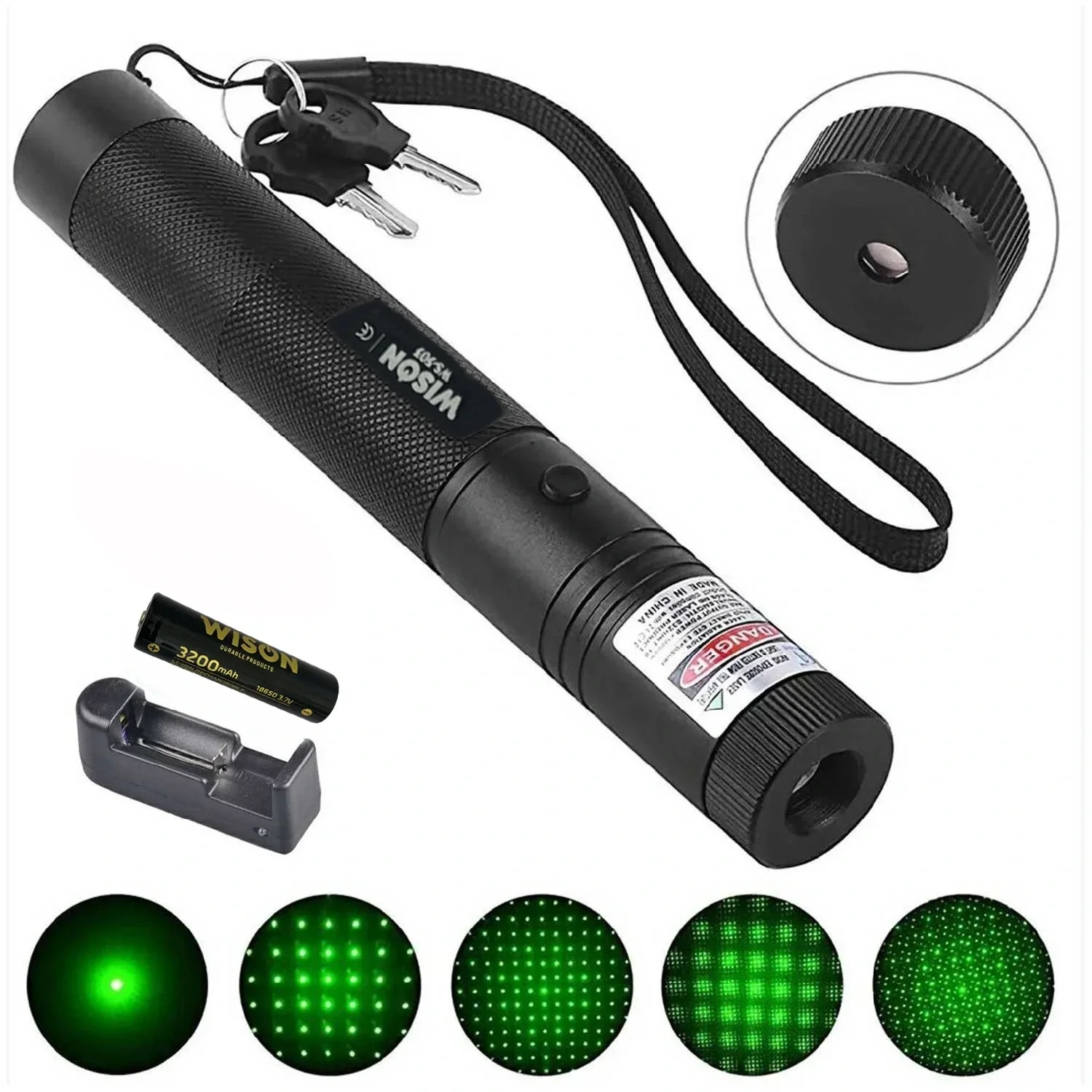Wison Ws-503 100mw 3.7v 3200 Mah Desen Başlıklı Şarjlı Yeşil Lazer Pointer Bx40 Fiyatı, Yorumları ve Özellikleri
