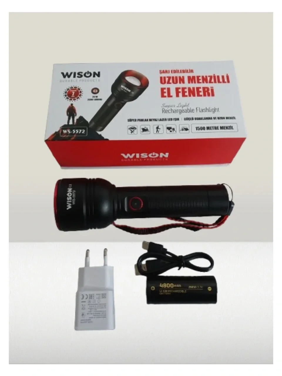 Wıson Ws-5572 20w Uzun Menzilli Şarjlı Metal El Feneri Bx40 Fiyatı, Yorumları ve Özellikleri