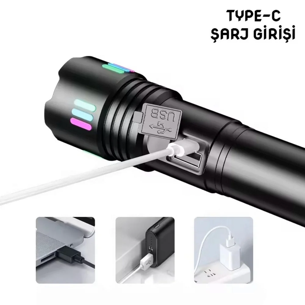 Wison Ws-9944 20w Zoomlu Fosforlu Metal Şarjlı El Feneri