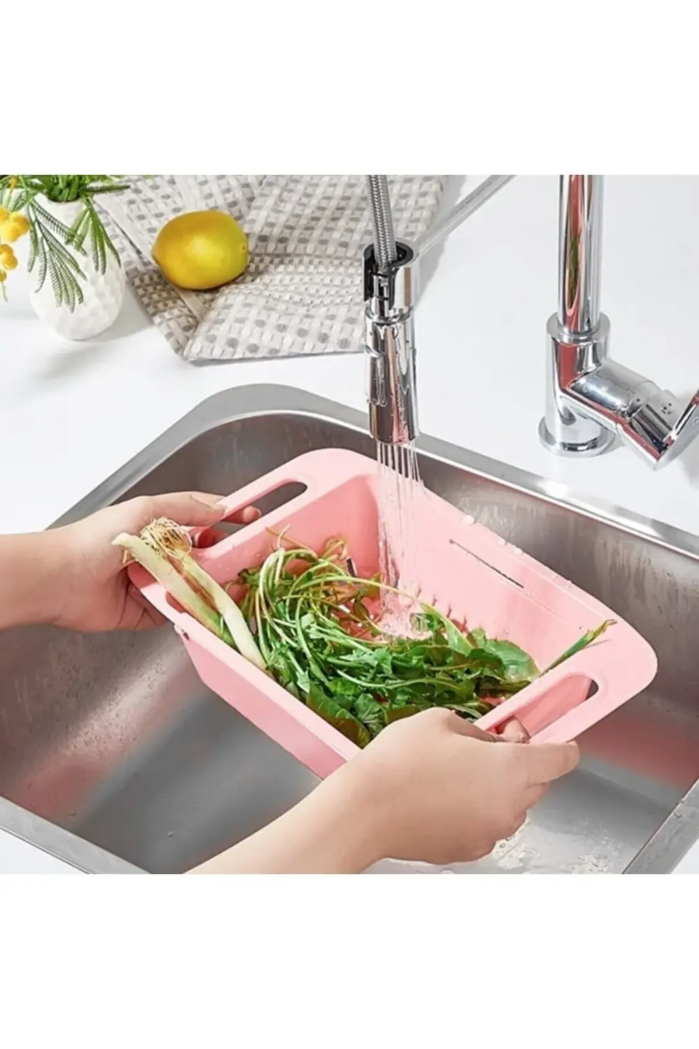 Withdraw Ayarlanabilir Lavabo Süzgeci Akrobat Süzme Istasyonu Süz