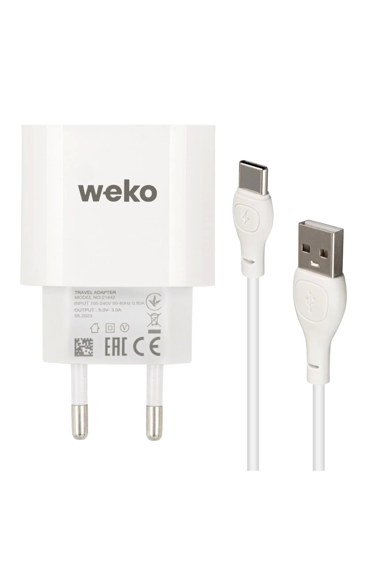 Weko Wk-21442 Pdu Qc 3.0 Amper Şarj Başlık Adaptörü Type-C Kablo (No:1